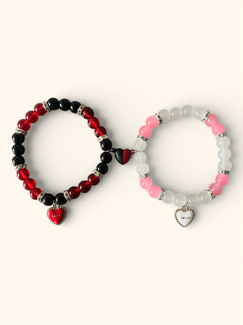 Lovelink™ Passion Heart Magnetic Couple Bracelet Set